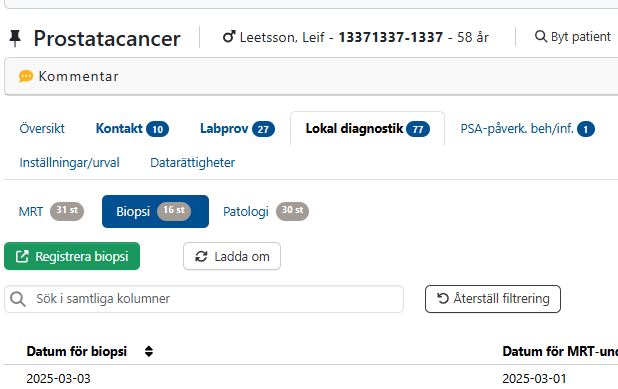 Registrering via Lokal diagnostik i IPÖ